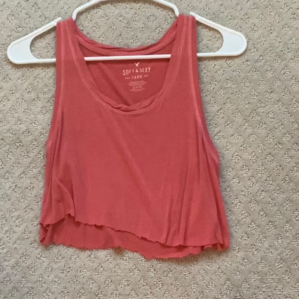 Soft & Sexy Cropped American Eagle Tank Top